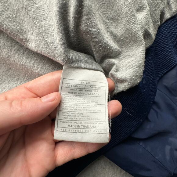 Vintage 90s Nike Lined Hooded Windbreaker Button Coach Jacket Mens Large Navy - Picture 8 of 12